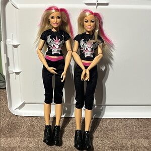 Natalya Doll Set with Black and Pink Outfits